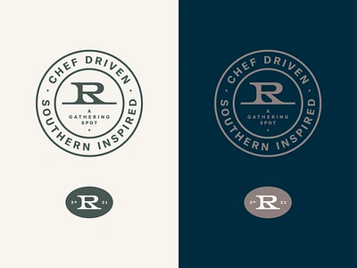 Recreation badge brand design branding food graphic design houston identity identity design letter lettering logo logotype mark monogram restaurant seal stamp typography visual brand identity