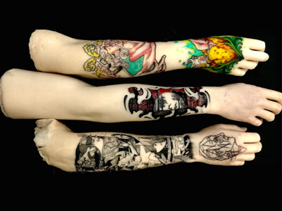 Tattooed Prosthetics amputees color illustration life like photography prosthetics silicone tattoo