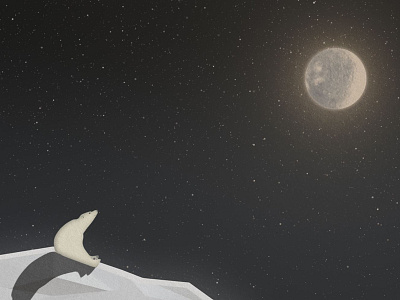 watching the stars 2d animation arctic bear ice moon motion design night polar snow stars vector