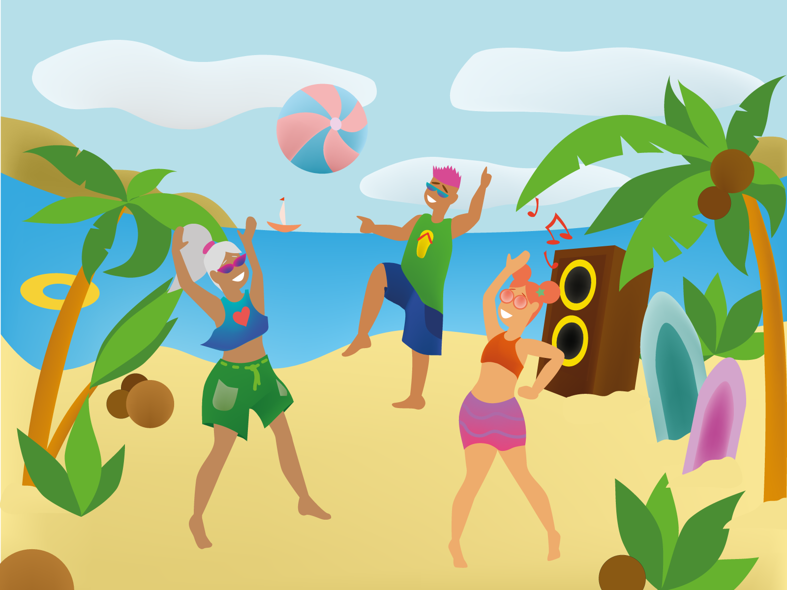 Summer party on the beach by Екатерина on Dribbble