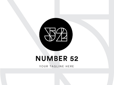 Number 52 branding design graphic lettering logo monogram type typography