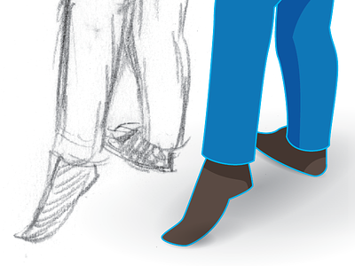 Fancy Feet drawing illustration process sketch