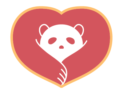 Rejected logo animal design heart icon logo panda