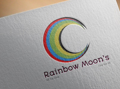 Mockup Logo Rainbow Moon's 3d branding design graphic design icon illustration logo logo design mockup 3d