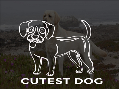 Cutest Dog minimalist modern logo