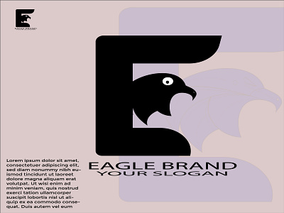 Eagle brand modern minimalist letter logo 3d abstract brand identity branding company design e letter font graphic design logo n o p q r s t u v w x y z sample vector