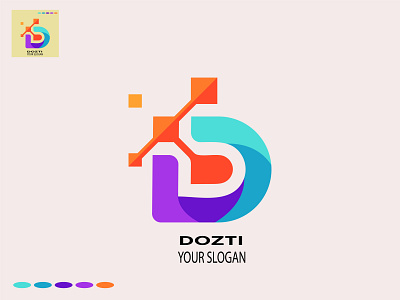 Dozti 3d modern abstract letter logo design abstract brand identity branding design graphic design illustration logo vector vintage