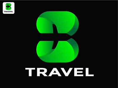 Travel 3d modern abstract letter logo design