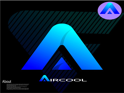 AIRCOOL abstract 3d modern letter logo design identity n o p q r s t u v w x y z