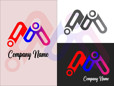 Company name abstract modern letter logo design