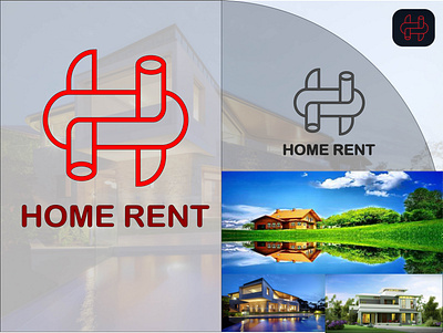 Home Rent Line modern 3d logo design abcdefghijklmnopqrstuvwxyz abstract brand identity branding design graphic design logo vector