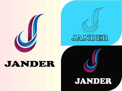 Jander abstract Line modern 3d logo design 3d company logo