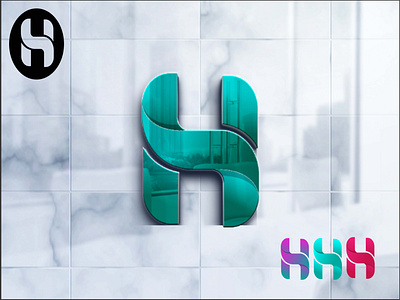 Hunt abstract  modern 3d logo design