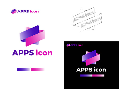 Apps icon branding 3d modern abstract logo