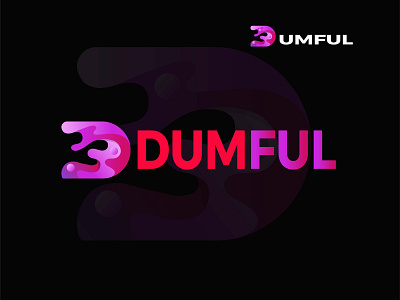 Dumful  abstract modern 3d logo design