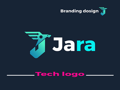 Jara branding 3d modern abstract letter logo design