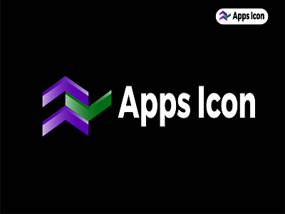 Apps icon branding 3d modern abstract letter logo design