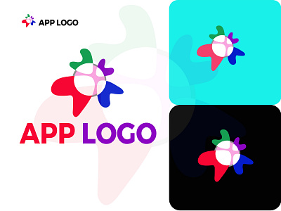 Apps icon branding 3d modern abstract letter logo design