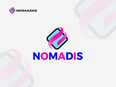 Nomadis branding 3d modern abstract letter logo design branding logo business logo for clothing brand