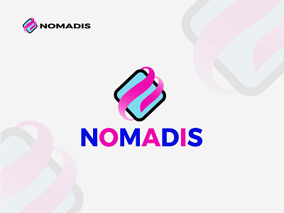 Nomadis branding 3d modern abstract letter logo design