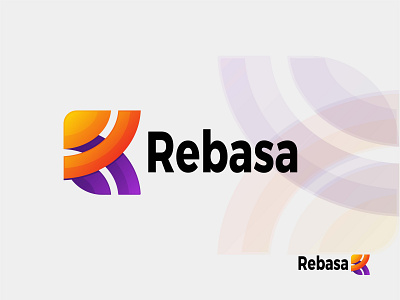 Rebasa branding 3d modern abstract letter logo design