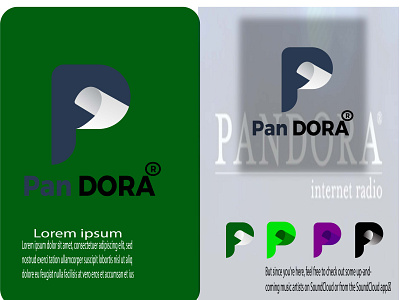 Pandora branding 3d modern abstract letter logo design logo business