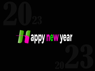 Happy new year 3d modern abstract letter logo design logo business