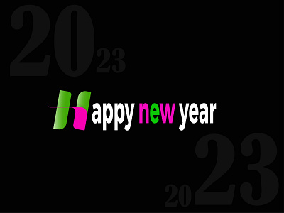 Happy new year 3d modern abstract letter logo design