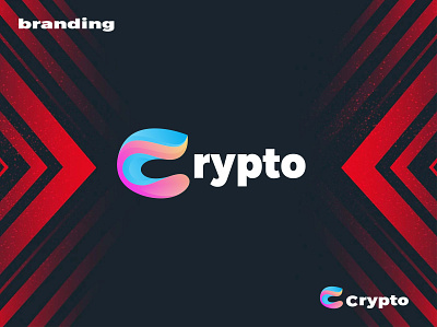 Crypto branding 3d modern abstract letter logo design logo business
