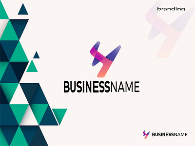 Business name branding 3d modern abstract letter logo