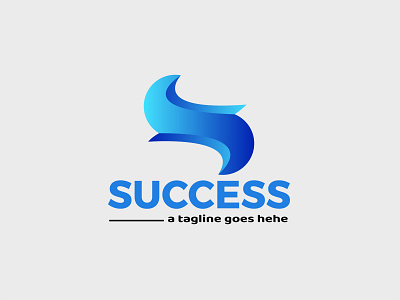 success branding 3d modern abstract letter logo design