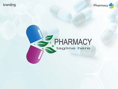 Pharmacy branding 3d modern abstract letter logo design logo business