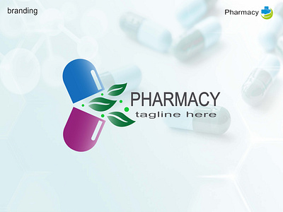 Pharmacy branding 3d modern abstract letter logo design