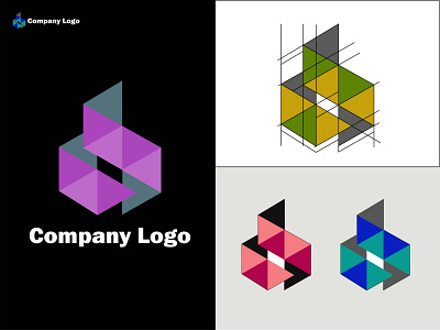 Company logo branding 3d modern abstract letter logo design