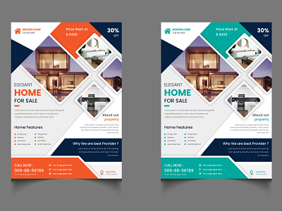 Real Estate Business Elegant Home Sale Flyer a4 agency branding business company corporate design flyer flyer design graphic design home sale illustration print file ready to print real estate sale flyer ui