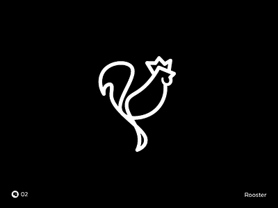 Day 02 | Rooster animal black blackandwhite branding flat icon illustrations mark minimal