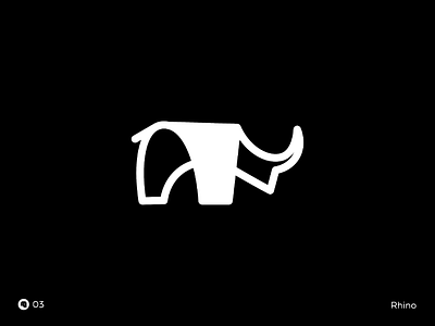 Rhino | Day 03 animal logo black branding debut flat icon illustrations logo minimal rhino