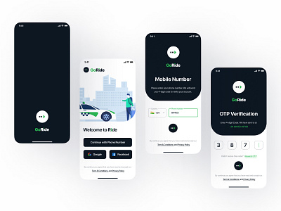 GoRide - Taxi Book Mobile App UI