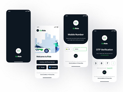 GoRide - Taxi Book Mobile App UI android app app design biker bus car driver figma app design figma templates goride ios latest app design online booking app design online taxi booking app design taxi book mobile app template uiux