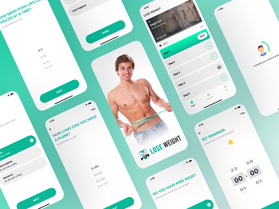 Lose Weight for Men Mobile App UI