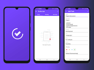 To Do List & Reminder Mobile App UI