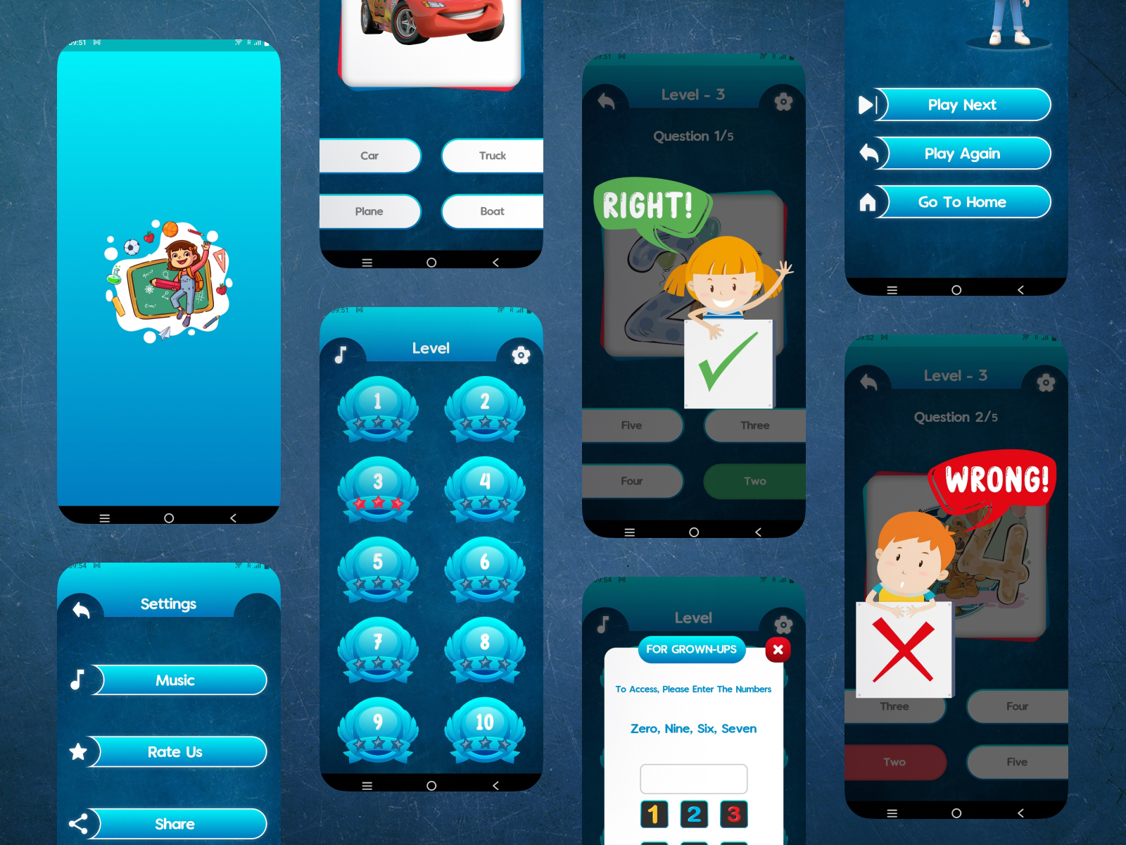 Educational Quiz for Kids Mobile App UI by Chirag Vadukia on Dribbble