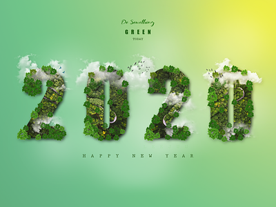 Happy New Year - 2020 adobe photoshop cc art awesome design background beautiful colorful design fresh green happy holidays happy new year illustration nature today