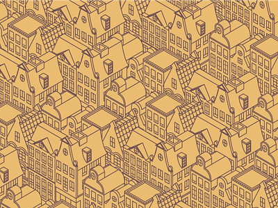 Pattern with isometric Amsterdam city design graphic design illustration isometric postcard typography vector