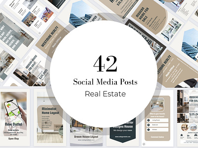 Real Estate Social Media Posts Editable Canva Template