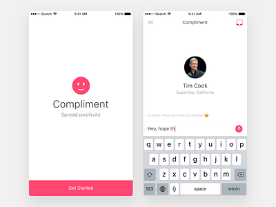 Compliment App app compliment get started ios smile