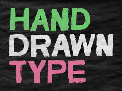 Hand Drawn Type black green hand drawn type pink white