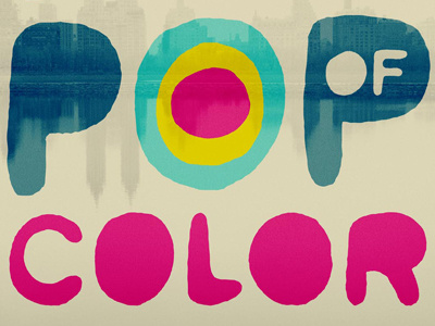 Simple Pop of Color on a Grey Day blue color handdrawn pink type typography uppercase yellow