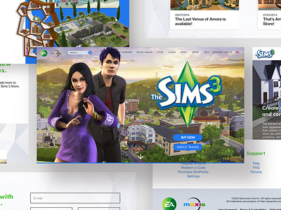 The Sims 3 official website - redesign concept concept graphic design the sims the sims 3 ui ux web design website design