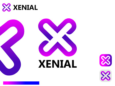 X letter minimalist modern logo design